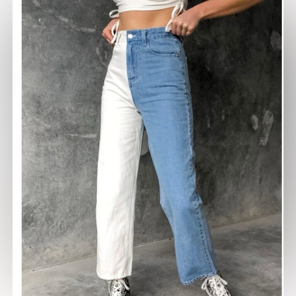 SHEKOU 2 Tone Jeans